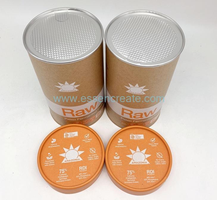 Cardboard Caps Easy Peel Off Paper Chocolate Canister