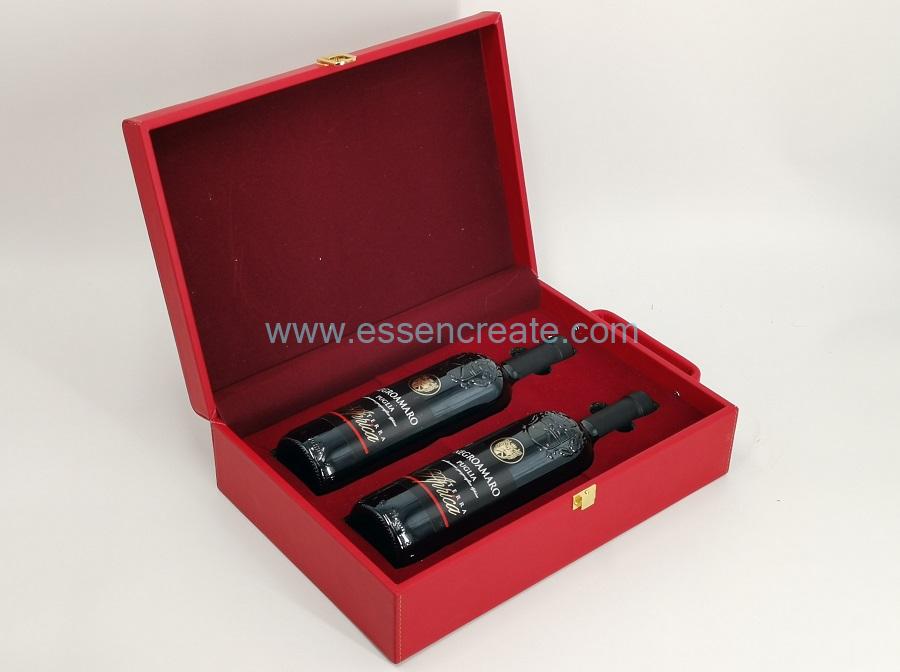 Wine Leather Box with Handle