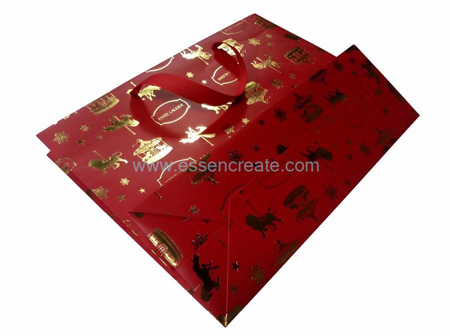 Christmas Gift Luxury Paper Bags with Hot Stamping