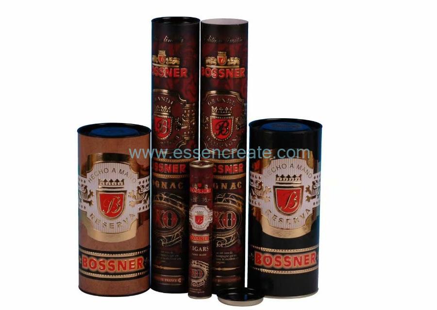 Champagne Packaging Paper Tube Embossing with Hot Stamping