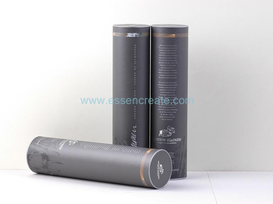 Swiss Wine Packaging Paper Tube with Tinplate Top