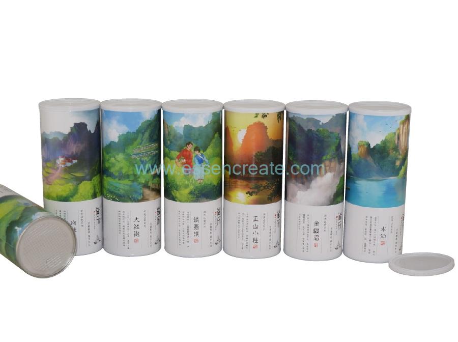 Peel Off Top Wuyi Rock Tea Packaging Tube 
