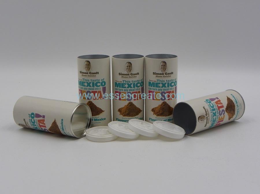 Custom Spice Shaker Seasoning Paper Tube Packaging Canister