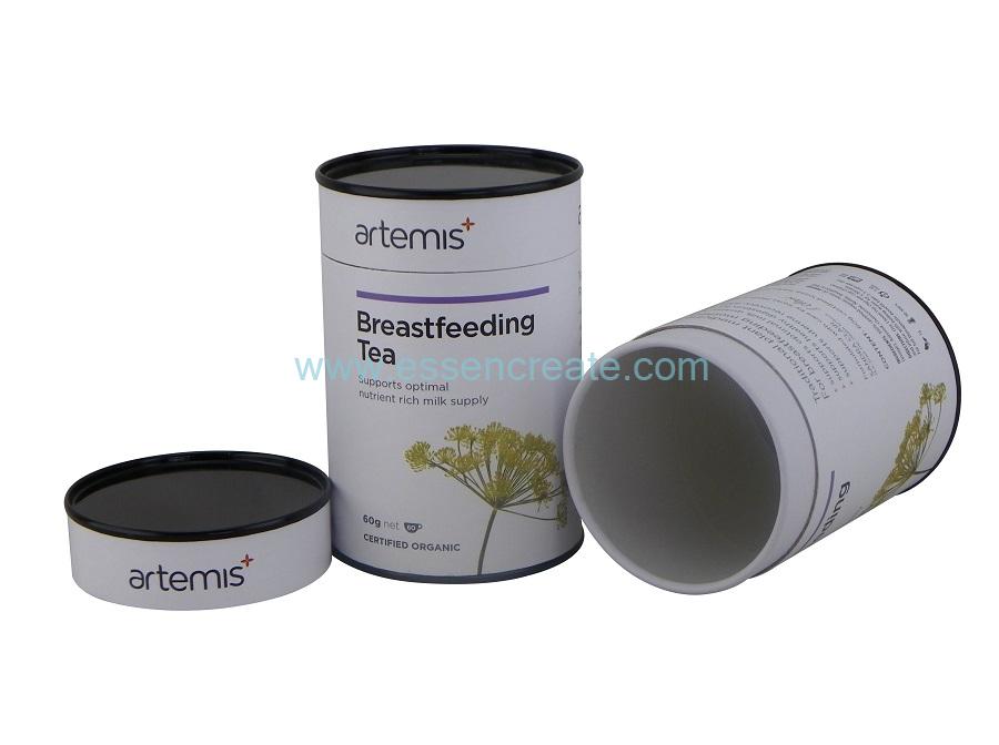 Herbal Tea Packaging Canister Coated with Wax Paper