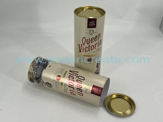 Κουτί συσκευασίας τροφίμων Custom Cylinder Cardboard Σωλήνας με μεταλλικό καπάκι