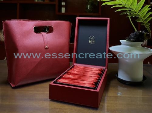 Custom Tea Leather With Tote Bag 18 Bubbles Οριζόντια